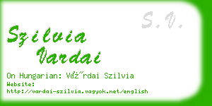 szilvia vardai business card